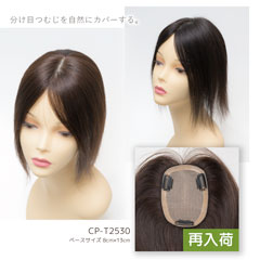 人毛100% ヘアピース 総手植え【トップから30cm ベース8cm×13cm】商品番号:CP-T2530